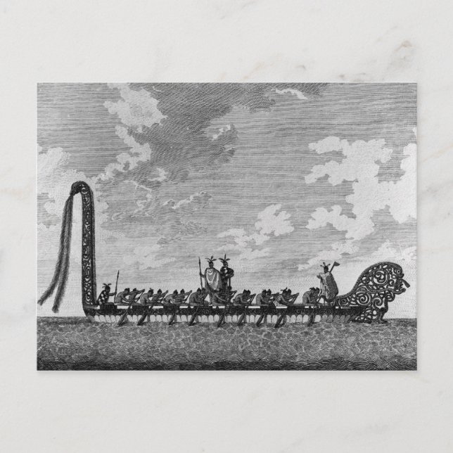 A War Canoe of New Zealand Postcard (Front)
