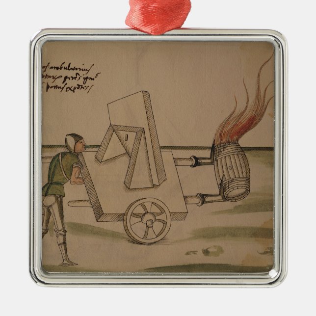 A War Machine, illustration from 'De Machinis' Metal Tree Decoration (Front)