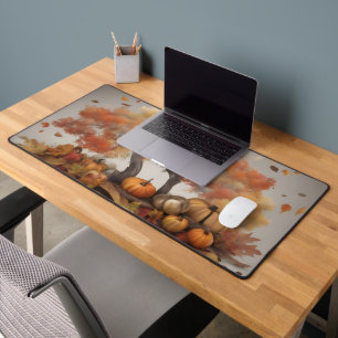 A warm and colourful autumn scene desk mat
