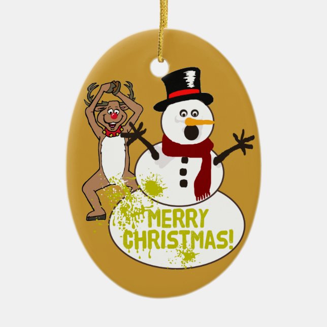 A Warm Christmas Message Ceramic Tree Decoration (Front)