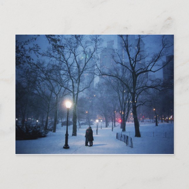 A Warm Kiss On A Cold Night Postcard (Front)