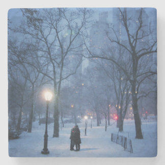 A Warm Kiss On A Cold Night Stone Coaster