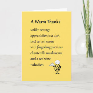 A Warm Thanks - a funny thank you poem