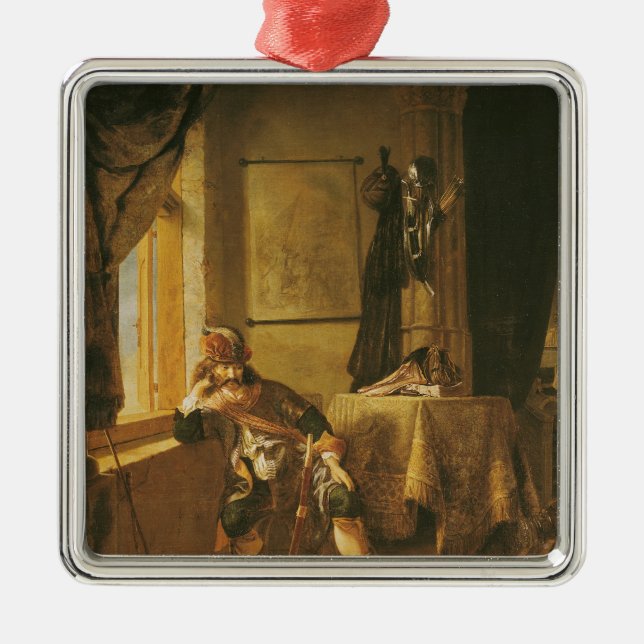 A Warrior in Thought Metal Tree Decoration (Front)