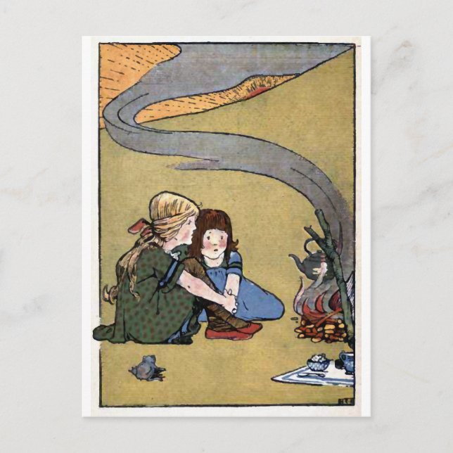 A Watched Kettle Never Boils Vintage Postcard (Front)