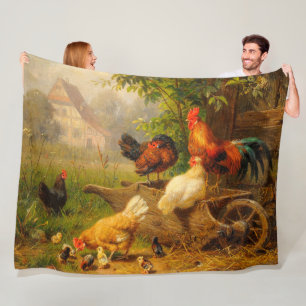 A Watchful Eye Carl Jutz 1916 Farmyard Fleece Blanket