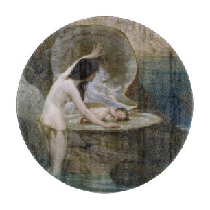 A Water Baby Found in Seashell by Bikini Nymph Cutting Board