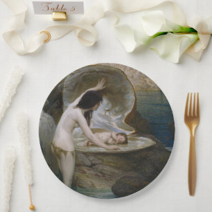 A Water Baby Found in Seashell by Bikini Nymph Paper Plate