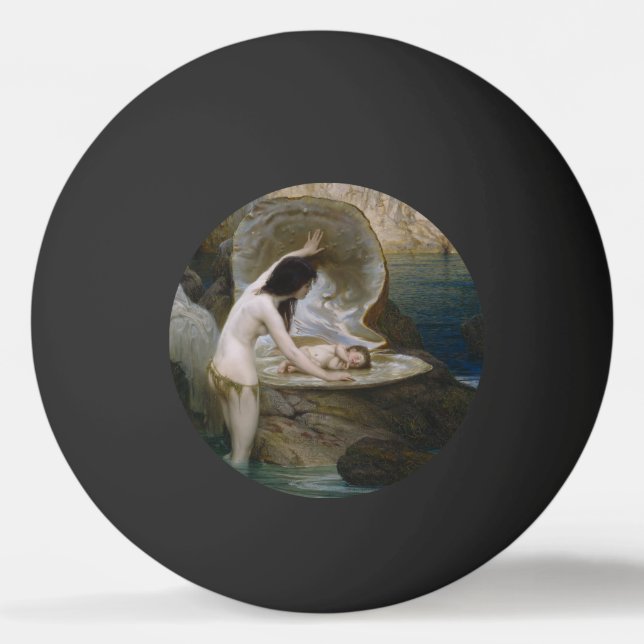 A Water Baby Found in Seashell by Bikini Nymph Ping Pong Ball (Front)