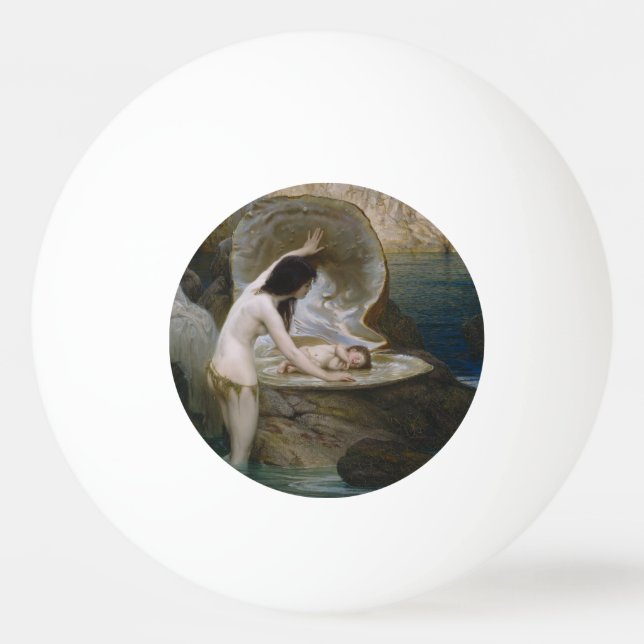 A Water Baby Found in Seashell by Bikini Nymph Ping Pong Ball (Front)