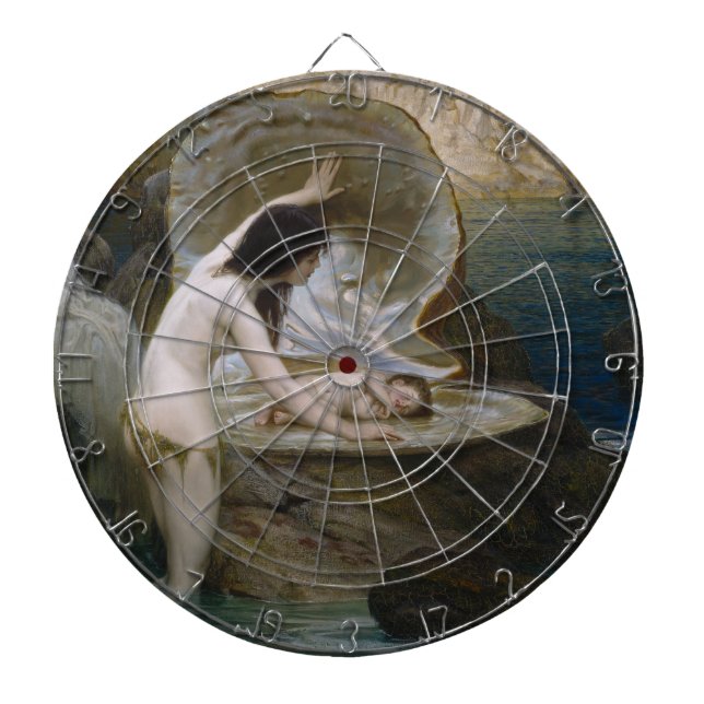 A Water Baby & Seaweed Bikini Nymph Siren  Dartboard (Front)