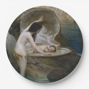 A Water Baby & Seaweed Bikini Nymph Siren  Paper Plate