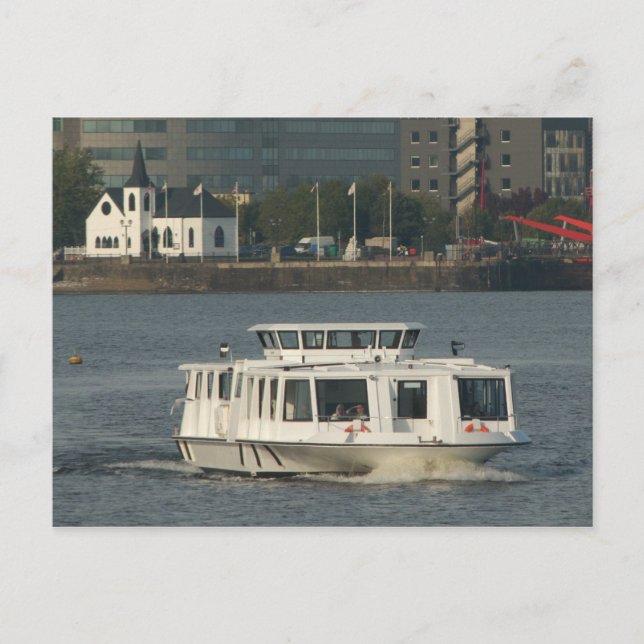 A Water Bus at Cardiff Bay Postcard (Front)