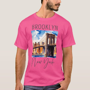 A Watercolor Design Of Brooklyn - New York - Unite T-Shirt