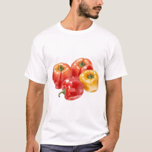 A Watercolor Drawing of Four Paprika Fruits T-Shirt