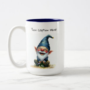 A Watercolor Painting of a Cute Gnome Two-Tone Coffee Mug