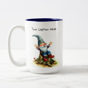 A Watercolor Painting of a Cute Gnome Two-Tone Coffee Mug
