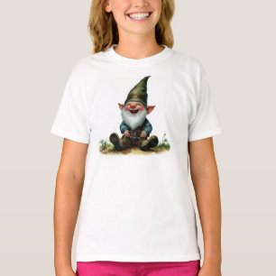 A Watercolor Painting of a Cute Happy Gnome T-Shirt