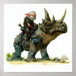 A Watercolor Painting of a Fearless Warrior Elf Poster