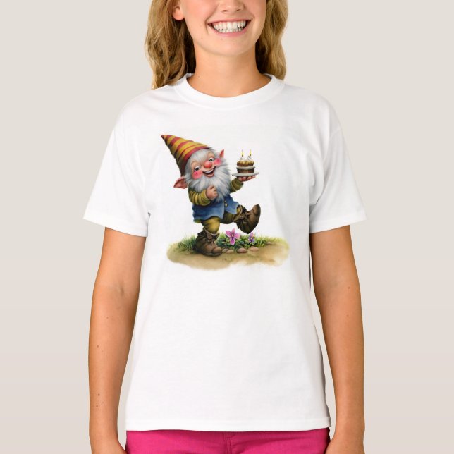 A Watercolor Painting of a Happy Gnome T-Shirt (Front)
