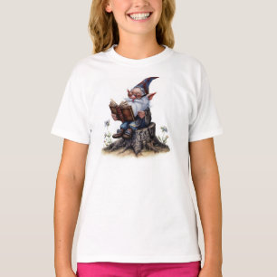 A Watercolor Painting of an old gnome reading T-Shirt