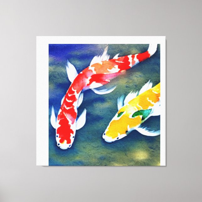  A watercolor painting of  koi Fish  Canvas Print (Front)