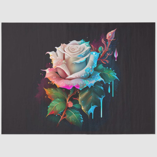 A Watercolor Rose Clipart Series Design 5 Tissue Paper (Front)