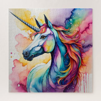 A watercolor unicorn jigsaw puzzle