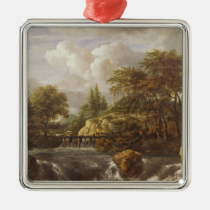 A Waterfall in a Rocky Landscape, c.1660-70 Metal Tree Decoration