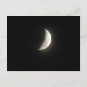 A waxing crescent moon- a young moon postcard