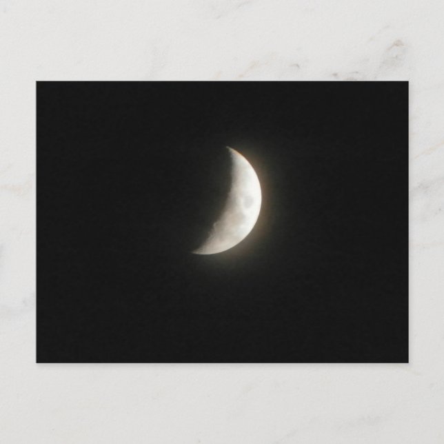 A waxing crescent moon- a young moon postcard (Front)