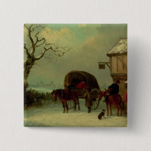 A Wayside Rest - Stopping at the Inn 15 Cm Square Badge
