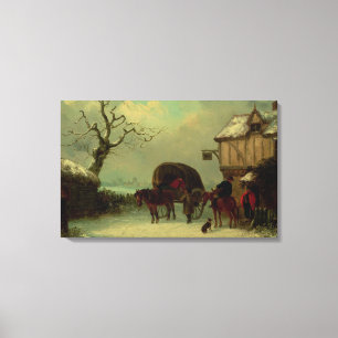 A Wayside Rest - Stopping at the Inn Canvas Print