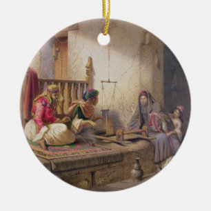 A weaver in Esna, one of 24 illustrations produced Ceramic Tree Decoration