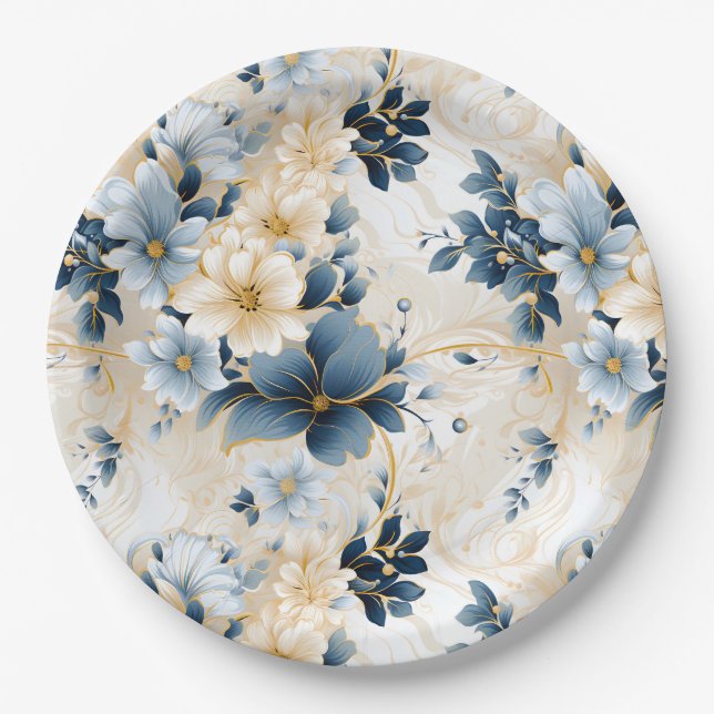 A Wedding Floral Series Design 12 Paper Plate (Front)