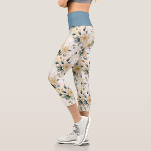 A Wedding Floral Series Design 1 Capri Leggings