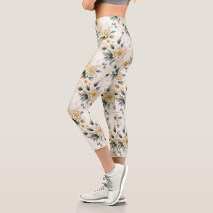 A Wedding Floral Series Design 1 Capri Leggings