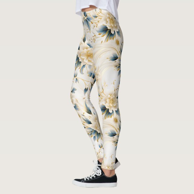A Wedding Floral Series Design 1 Leggings (Left)