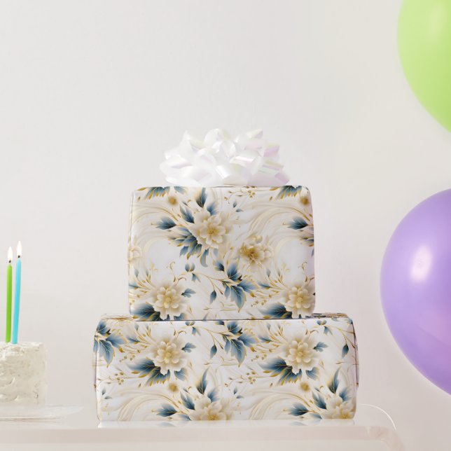 A Wedding Floral Series Design 1 Wrapping Paper (Party Gifts)