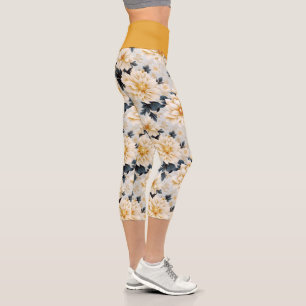A Wedding Floral Series Design 2 Capri Leggings