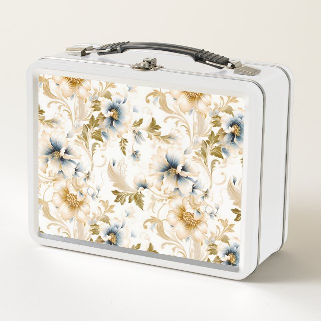 A Wedding Floral Series Design 3 Metal Lunch Box (Front)