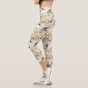A Wedding Floral Series Design 9 Capri Leggings
