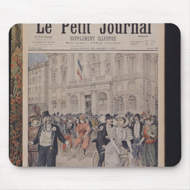 A Wedding on a Bicycle Mouse Mat (Front)