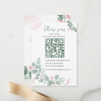 A Wedding RSVP with QR Code Enclosure Card