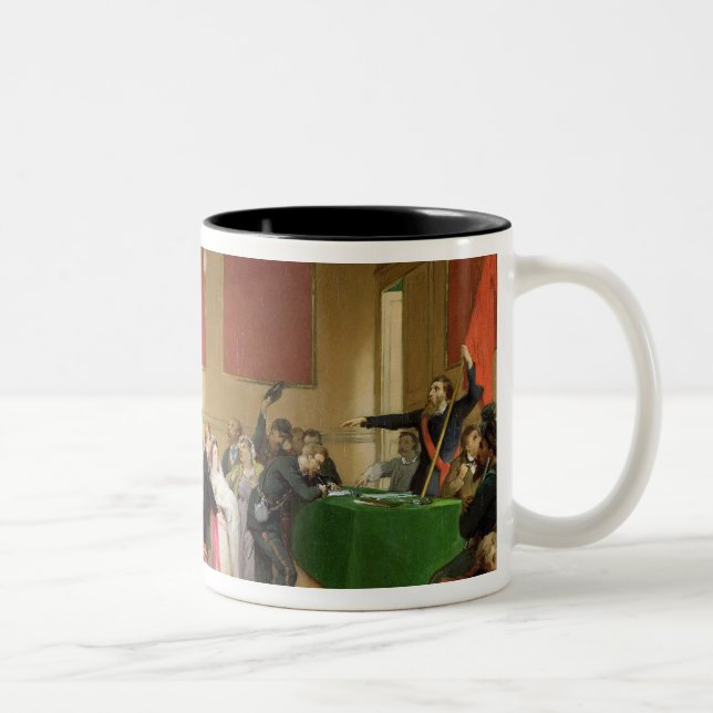 A Wedding under the Commune of Paris of 1871 Two-Tone Coffee Mug (Right)