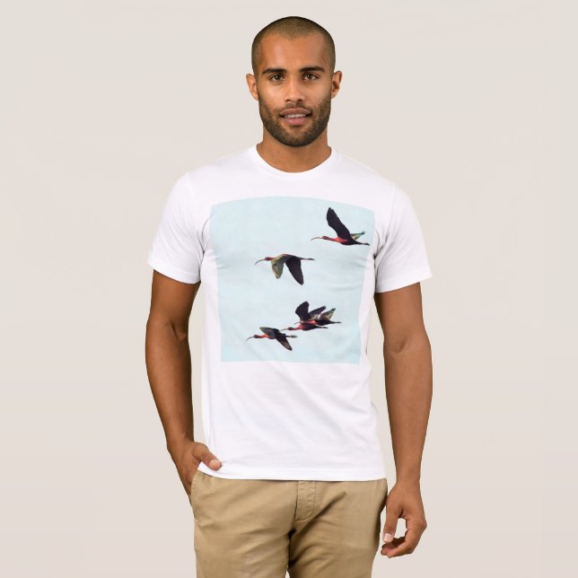 A Wedge of Ibises In Flight T-Shirt (Front Full)