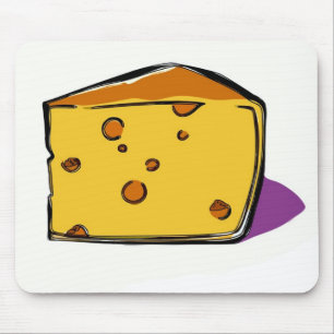 A-wedge-of-yellow-cheese-with-holes-pop-art Mouse Mat