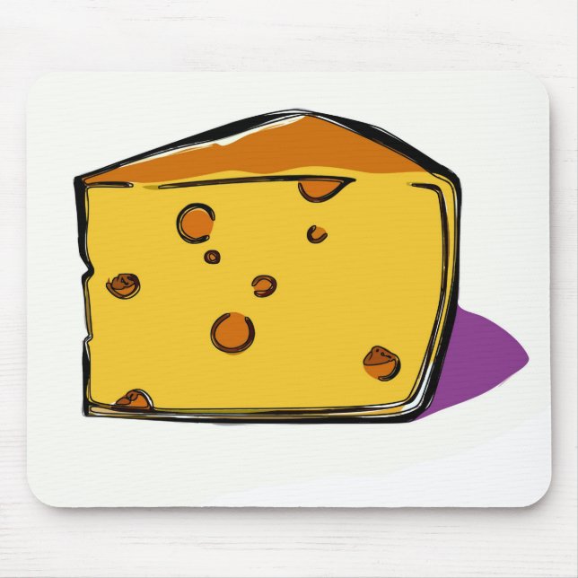 A-wedge-of-yellow-cheese-with-holes-pop-art Mouse Mat (Front)