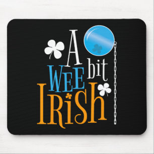 A Wee Bit Irish Pride St Patricks Day Shamrock Gra Mouse Mat