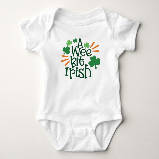 A Wee Bit Irish St. Patrick's Day Baby Bodysuit (Front)
